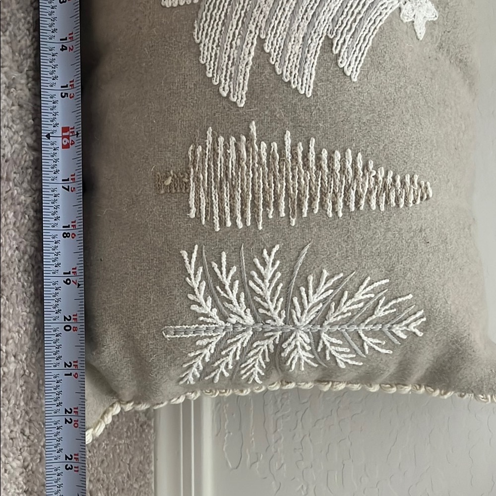 Christmas Tree Embroidered Throw Pillow - Picture 2 of 6